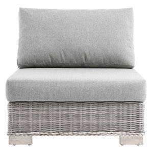 Modway Furniture Conway Outdoor Patio Wicker Rattan Armless Chair - Light Gray, UV-Resistant, Stylish Comfort for All EEI-4847-LGR-GRY