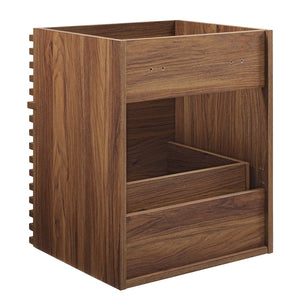 Modway Furniture Render 18" Wall-Mount Bathroom Vanity Cabinet - Stylish Walnut Finish, Space-Saving & Modern Design EEI-4848-WAL