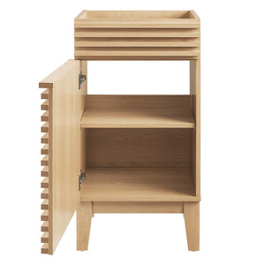 Modway Furniture Render 18" Bathroom Vanity Cabinet with Soft-Close Door - Stylish Mid-Century Modern Design Oak EEI-4849-OAK