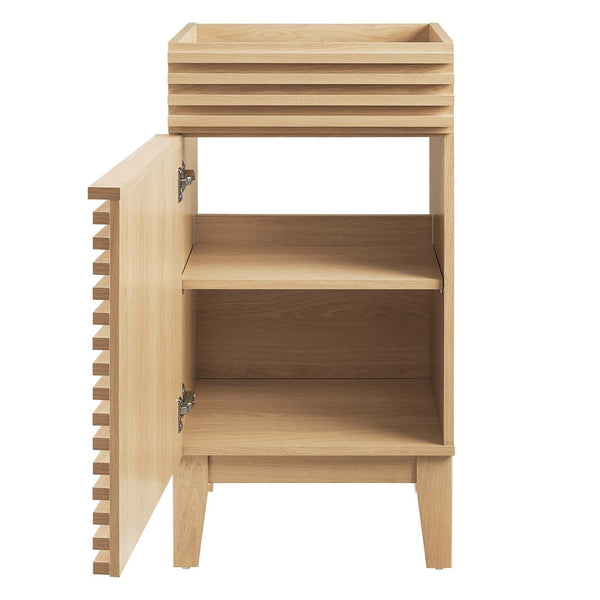 Modway Furniture Render 18" Bathroom Vanity Cabinet with Soft-Close Door - Stylish Mid-Century Modern Design Oak EEI-4849-OAK