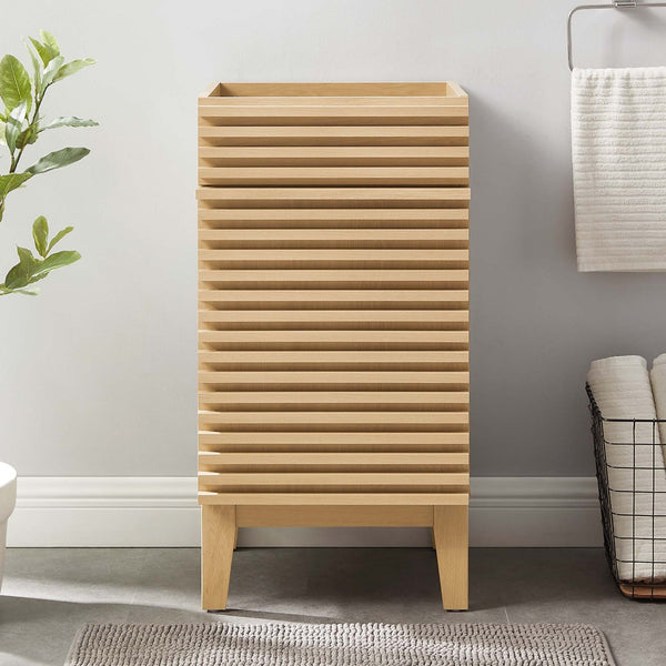 Modway Furniture Render 18" Bathroom Vanity Cabinet with Soft-Close Door - Stylish Mid-Century Modern Design Oak EEI-4849-OAK