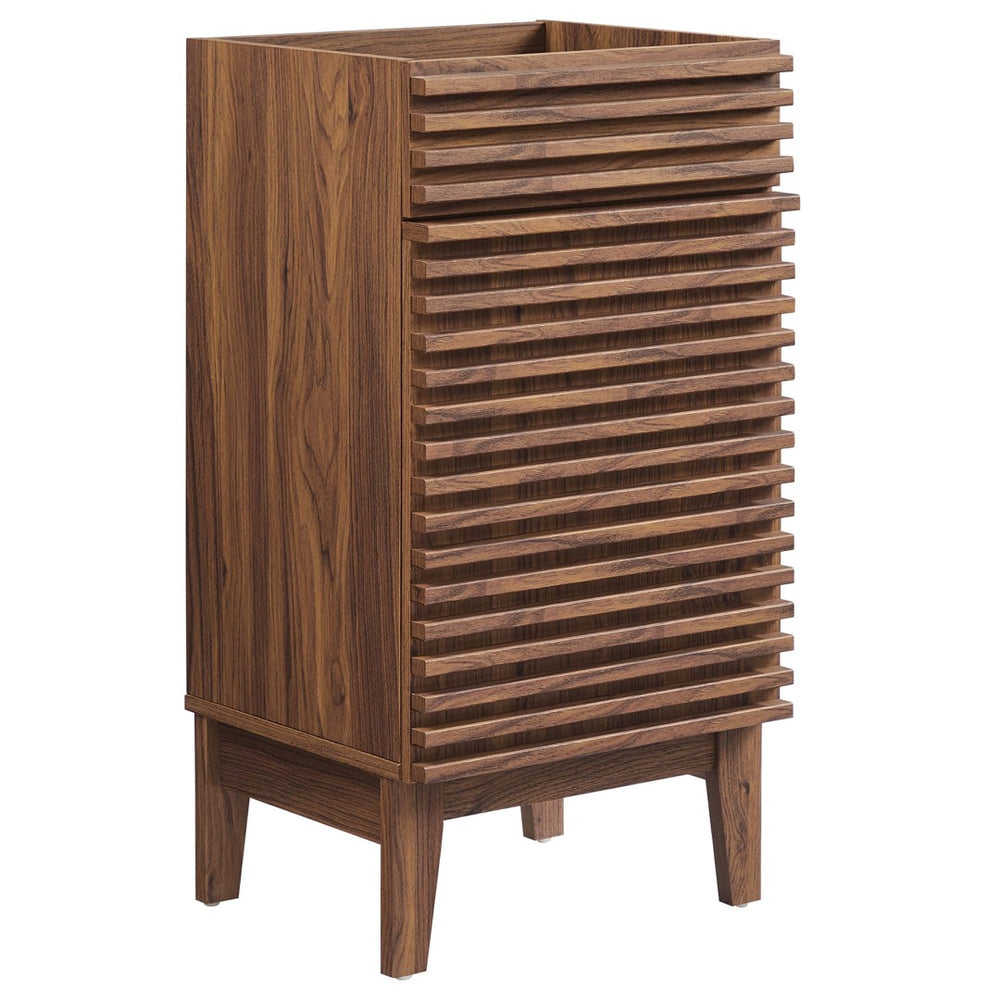 Modway Furniture Render 18" Bathroom Vanity Cabinet with Soft-Close Door - Stylish Mid-Century Modern Design Walnut EEI-4849-WAL