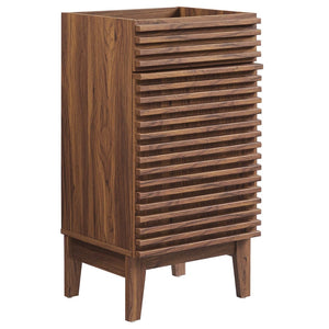 Modway Furniture Render 18" Bathroom Vanity Cabinet with Soft-Close Door - Stylish Mid-Century Modern Design Walnut EEI-4849-WAL