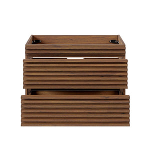 Modway Furniture Render 30" Wall-Mount Bathroom Vanity Cabinet - Mid-Century Modern Design with Ample Storage Solutions Walnut EEI-4850-WAL