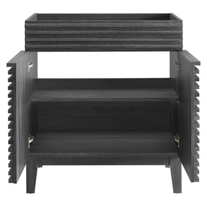 Modway Furniture Render 30" Bathroom Vanity Cabinet - Stylish Mid-Century Modern Design with Practical Storage Solution Charcoal EEI-4851-CHA