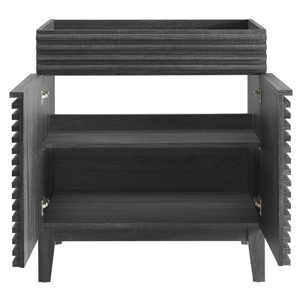 Modway Furniture Render 30" Bathroom Vanity Cabinet - Stylish Mid-Century Modern Design with Practical Storage Solution Charcoal EEI-4851-CHA