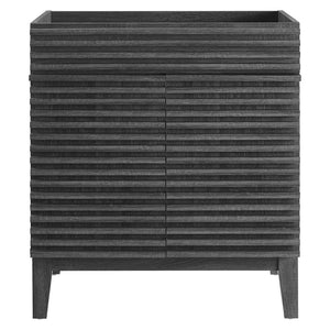 Modway Furniture Render 30" Bathroom Vanity Cabinet - Stylish Mid-Century Modern Design with Practical Storage Solution Charcoal EEI-4851-CHA