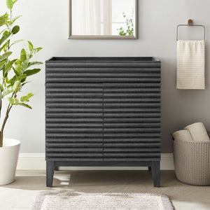 Modway Furniture Render 30" Bathroom Vanity Cabinet - Stylish Mid-Century Modern Design with Practical Storage Solution Charcoal EEI-4851-CHA