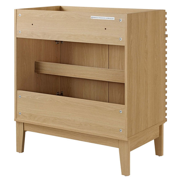 Modway Furniture Render 30" Bathroom Vanity Cabinet - Stylish Mid-Century Modern Design with Practical Storage Solution Oak EEI-4851-OAK