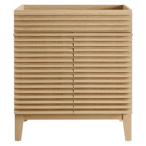 Modway Furniture Render 30" Bathroom Vanity Cabinet - Stylish Mid-Century Modern Design with Practical Storage Solution Oak EEI-4851-OAK