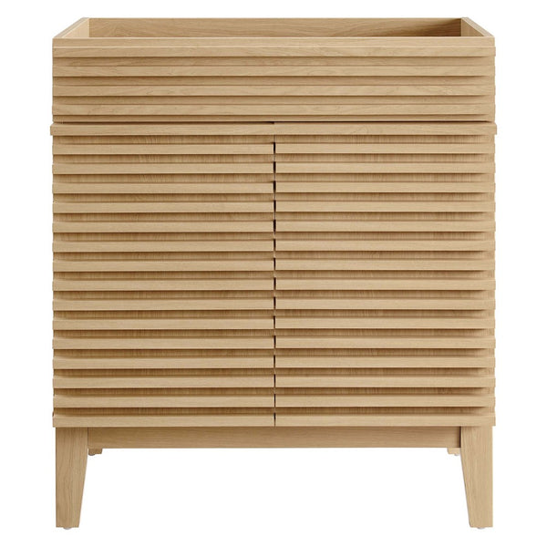 Modway Furniture Render 30" Bathroom Vanity Cabinet - Stylish Mid-Century Modern Design with Practical Storage Solution Oak EEI-4851-OAK
