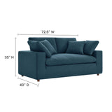 Modway Furniture Commix Down Filled Overstuffed Loveseat Azure 40 x 72.5 x 35