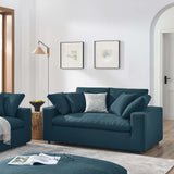 Modway Furniture Commix Down Filled Overstuffed Loveseat Azure 40 x 72.5 x 35