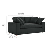 Modway Furniture Commix Down Filled Overstuffed Loveseat Black 40 x 72.5 x 35