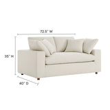 Modway Furniture Commix Down Filled Overstuffed Loveseat Light Beige 40 x 72.5 x 35