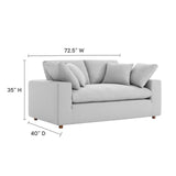 Modway Furniture Commix Down Filled Overstuffed Loveseat Light Gray 40 x 72.5 x 35