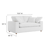 Modway Furniture Commix Down Filled Overstuffed Loveseat Pure White 40 x 72.5 x 35