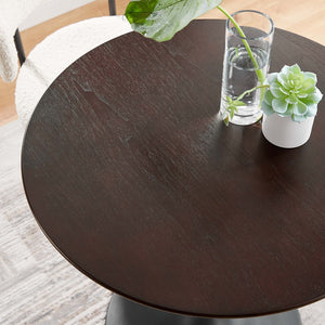 Modway Furniture Lippa 28" Round Wood Dining Table - Modern Mid-Century Design for Small Spaces & Cozy Meals EEI-4861-BLK-CHE