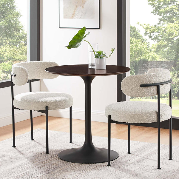Modway Furniture Lippa 28" Round Wood Dining Table - Modern Mid-Century Design for Small Spaces & Cozy Meals EEI-4861-BLK-CHE
