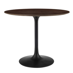 Modway Furniture Lippa 36" Round Wood Dining Table - Mid-Century Modern Design with Tapered Metal Base, Black Cherry EEI-4862-BLK-CHE