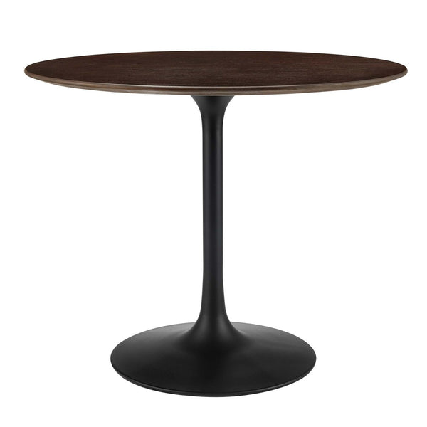 Modway Furniture Lippa 36" Round Wood Dining Table - Mid-Century Modern Design with Tapered Metal Base, Black Cherry EEI-4862-BLK-CHE