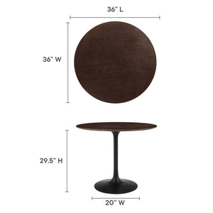 Modway Furniture Lippa 36" Round Wood Dining Table - Mid-Century Modern Design with Tapered Metal Base, Black Cherry EEI-4862-BLK-CHE