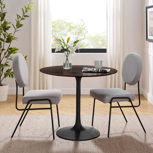 Modway Furniture Lippa 36" Round Wood Dining Table - Mid-Century Modern Design with Tapered Metal Base, Black Cherry EEI-4862-BLK-CHE