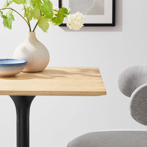 Modway Furniture Lippa 24" Square Dining Table - Modern Black Natural Design for Small Spaces & Multifunctional Use EEI-4864-BLK-NAT