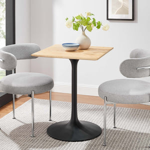 Modway Furniture Lippa 24" Square Dining Table - Modern Black Natural Design for Small Spaces & Multifunctional Use EEI-4864-BLK-NAT