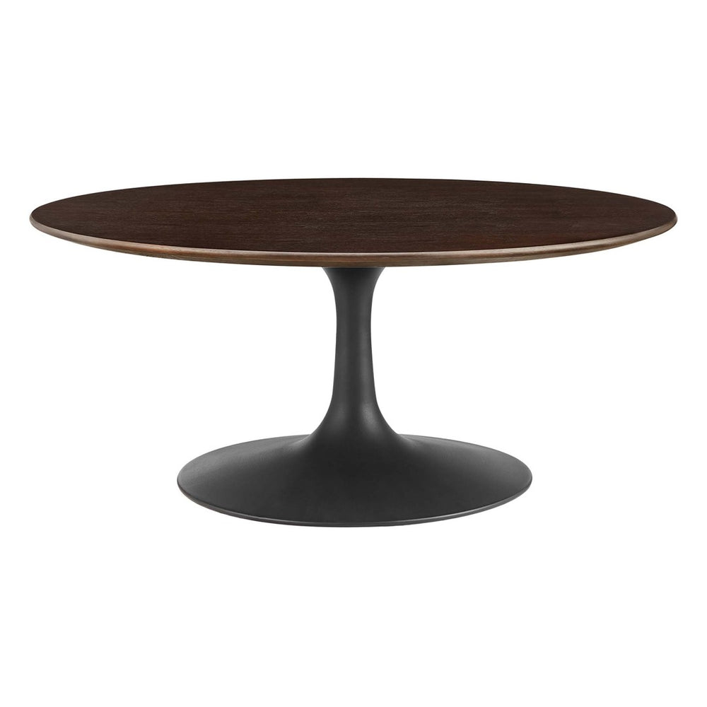 Modway Furniture Lippa 36" Round Wood Coffee Table - Mid-Century Modern Design, Stylish Centerpiece for Any Space EEI-4882-BLK-CHE