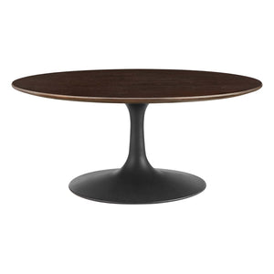 Modway Furniture Lippa 36" Round Wood Coffee Table - Mid-Century Modern Design, Stylish Centerpiece for Any Space EEI-4882-BLK-CHE