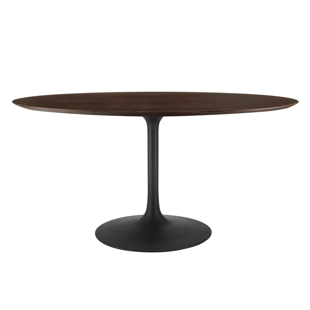 Modway Furniture Lippa 60" Oval Wood Dining Table - Mid-Century Modern Black Cherry Walnut Design for Six Guests EEI-4887-BLK-CHE