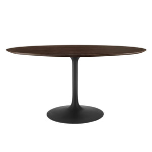 Modway Furniture Lippa 60" Oval Wood Dining Table - Mid-Century Modern Black Cherry Walnut Design for Six Guests EEI-4887-BLK-CHE