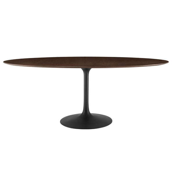 Modway Furniture Lippa Oval Wood Dining Table - Mid-Century Modern Charm with Black Cherry Walnut Finish, Seats 6 EEI-4888-BLK-CHE