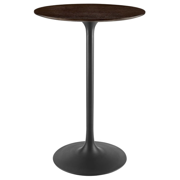 Modway Furniture Lippa 28" Round Wood Bar Table - Sleek Mid-Century Design for Modern Dining & Entertaining Spaces EEI-4890-BLK-CHE