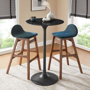 Modway Furniture Lippa 28" Round Faux Marble Bar Table – Mid-Century Modern Design for Cozy Dining Spaces & Style EEI-4892-BLK-BLK