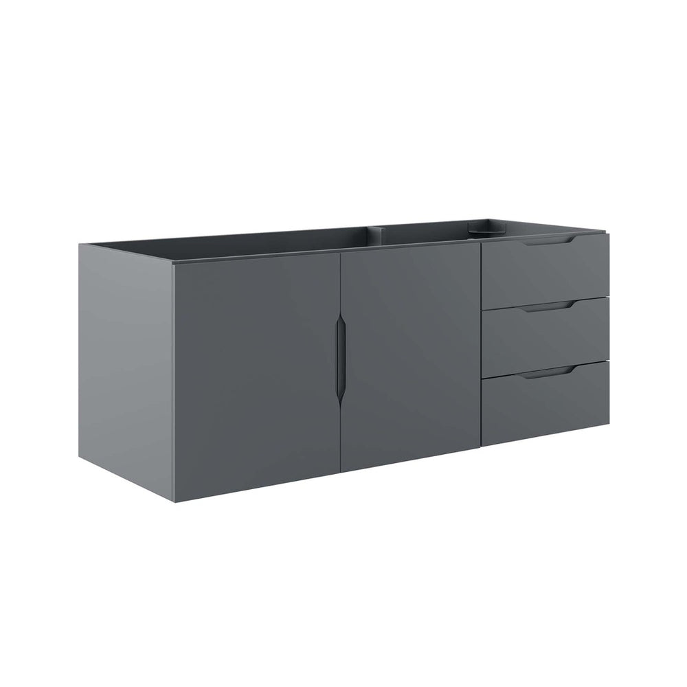 Modway Furniture Vitality 48" Wall-Mount Bathroom Vanity Cabinet for Modern Spaces with Ample Storage & Soft-Close Doors Gray EEI-4895-GRY
