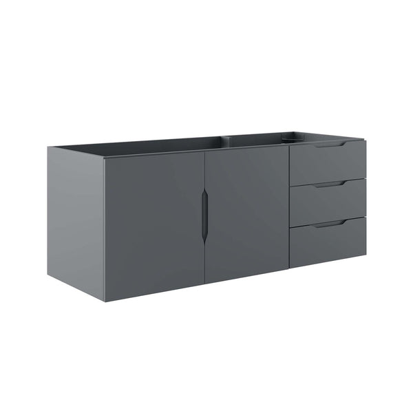 Modway Furniture Vitality 48" Wall-Mount Bathroom Vanity Cabinet for Modern Spaces with Ample Storage & Soft-Close Doors Gray EEI-4895-GRY