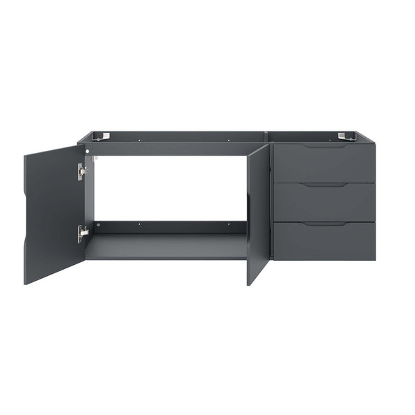 Modway Furniture Vitality 48" Wall-Mount Bathroom Vanity Cabinet for Modern Spaces with Ample Storage & Soft-Close Doors Gray EEI-4895-GRY