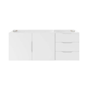 Modway Furniture Vitality 48" Wall-Mount Bathroom Vanity Cabinet for Modern Spaces with Ample Storage & Soft-Close Doors White EEI-4895-WHI