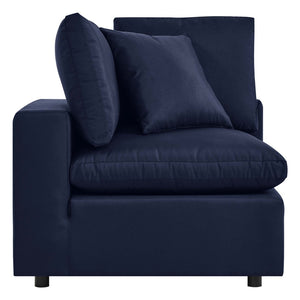 Modway Furniture Commix Overstuffed Outdoor Patio Corner Chair - Plush Comfort & Weather-Resistant Design for Relaxation Navy EEI-4904-NAV