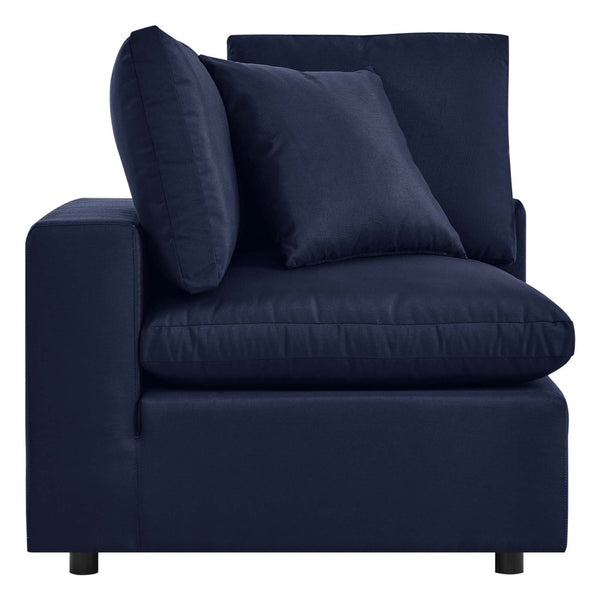 Modway Furniture Commix Overstuffed Outdoor Patio Corner Chair - Plush Comfort & Weather-Resistant Design for Relaxation Navy EEI-4904-NAV