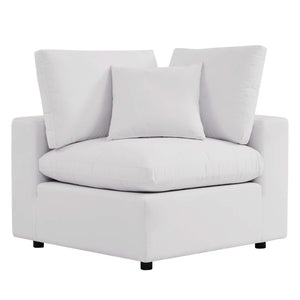 Modway Furniture Commix Overstuffed Outdoor Patio Corner Chair - Plush Comfort & Weather-Resistant Design for Relaxation White EEI-4904-WHI