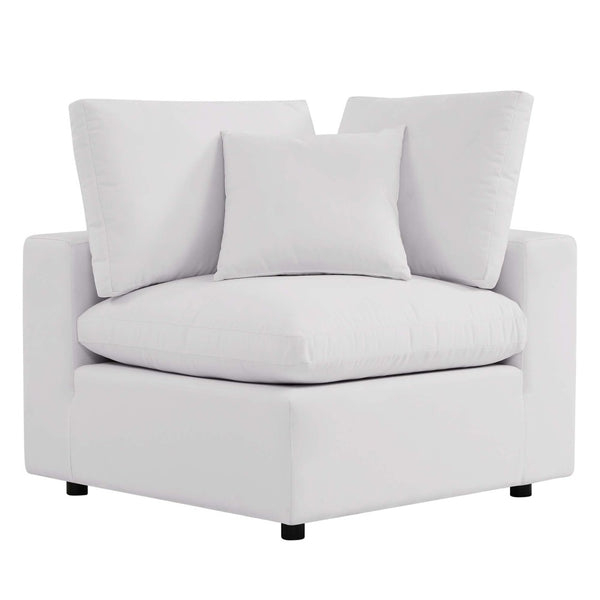 Modway Furniture Commix Overstuffed Outdoor Patio Corner Chair - Plush Comfort & Weather-Resistant Design for Relaxation White EEI-4904-WHI