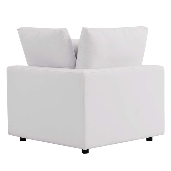 Modway Furniture Commix Overstuffed Outdoor Patio Corner Chair - Plush Comfort & Weather-Resistant Design for Relaxation White EEI-4904-WHI