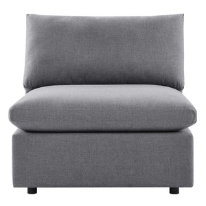 Modway Furniture Commix Sunbrella® Outdoor Armless Chair – Luxurious Comfort & Modern Design for Stylish Patios Gray EEI-4905-SLA