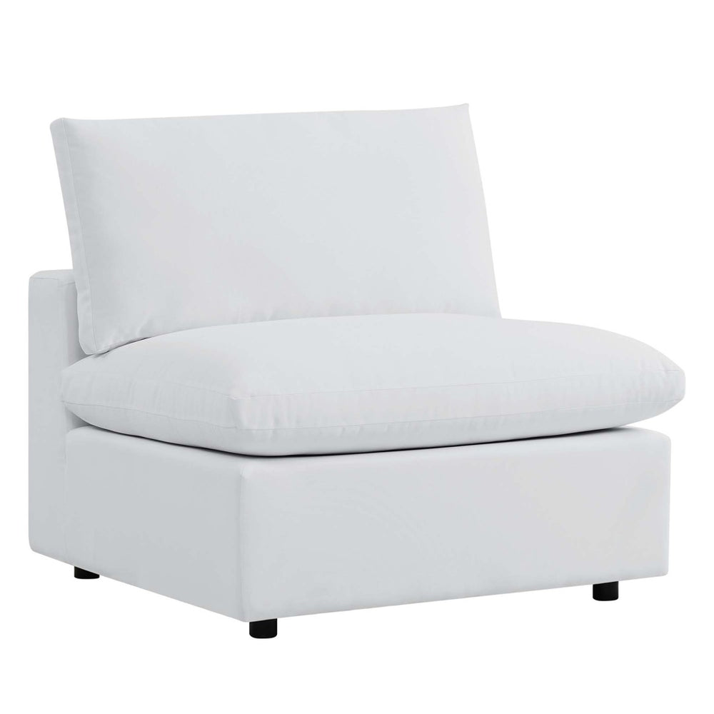 Modway Furniture Commix Sunbrella® Outdoor Armless Chair – Luxurious Comfort & Modern Design for Stylish Patios White EEI-4905-WHI