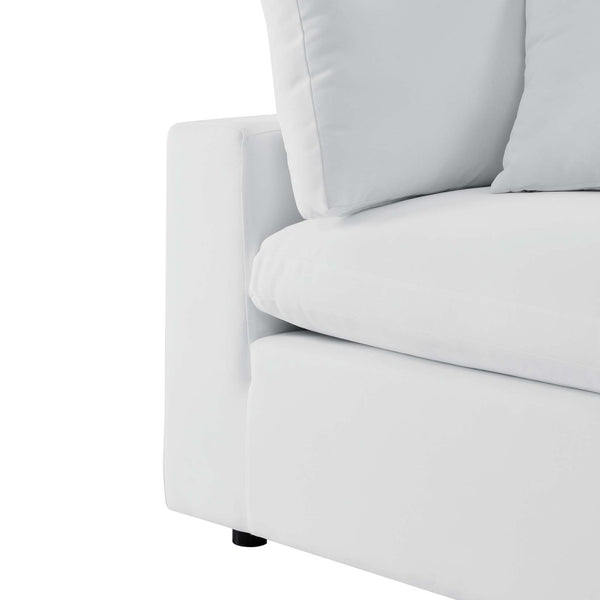 Modway Furniture Commix Sunbrella® Outdoor Armless Chair – Luxurious Comfort & Modern Design for Stylish Patios White EEI-4905-WHI