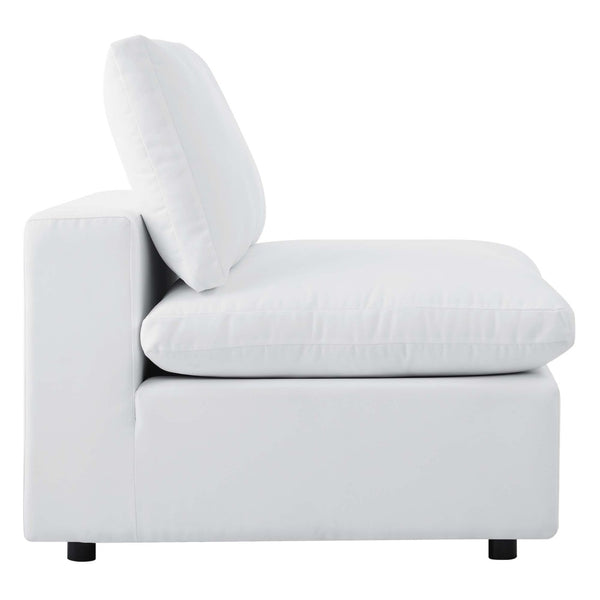 Modway Furniture Commix Sunbrella® Outdoor Armless Chair – Luxurious Comfort & Modern Design for Stylish Patios White EEI-4905-WHI