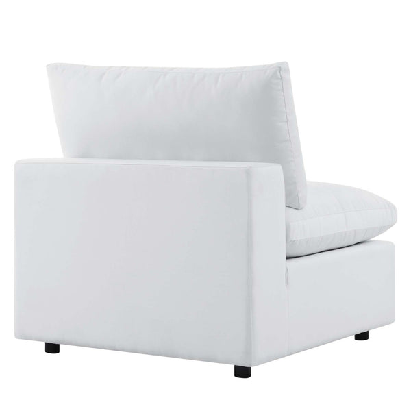 Modway Furniture Commix Sunbrella® Outdoor Armless Chair – Luxurious Comfort & Modern Design for Stylish Patios White EEI-4905-WHI